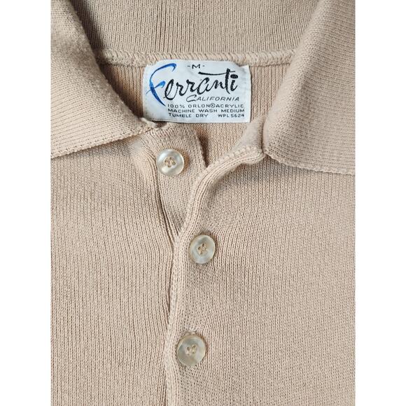 Vintage Ferranti Califonia Mens Biege Sweater-Size Medium - Picture 7 of 11
